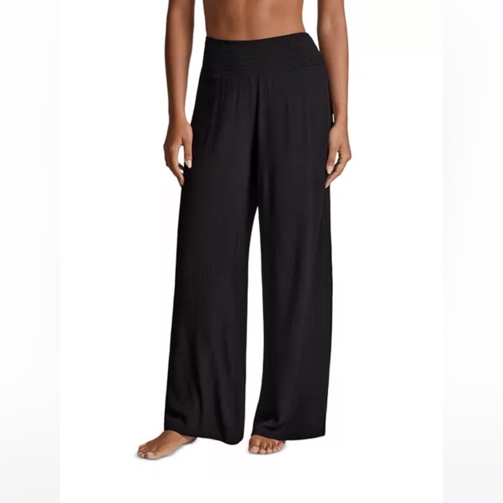 Ralph Lauren Smoked Waist Pants Cover Up Black